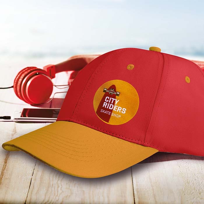 Gorra de béisbol de poliéster de 6 paneles