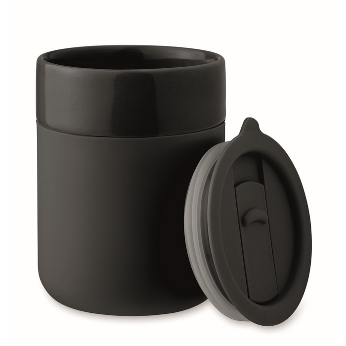 Vaso de cerámica con tapa