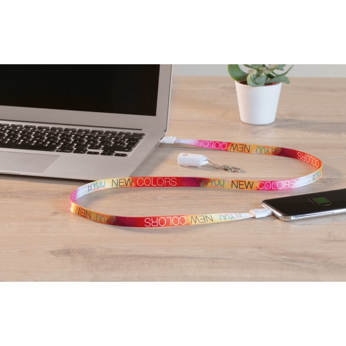 Lanyard personalizado con cable cargador 2 en 1