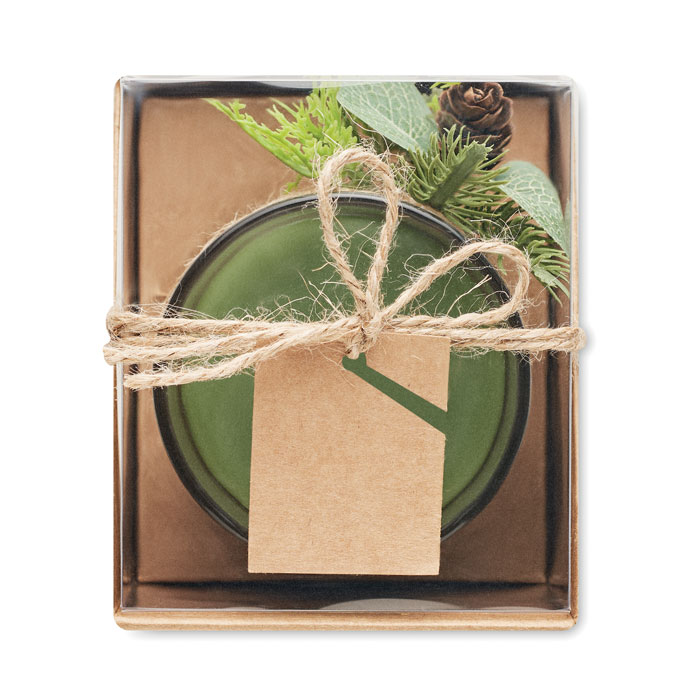 Porta velas de cristal navideño personalizado