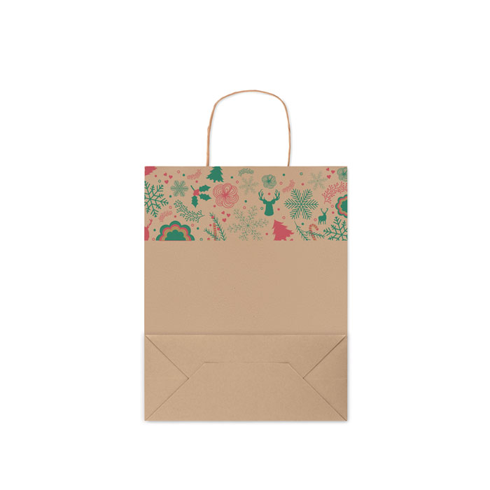 Bolsa navideña de papel tamaño mediana personalizada