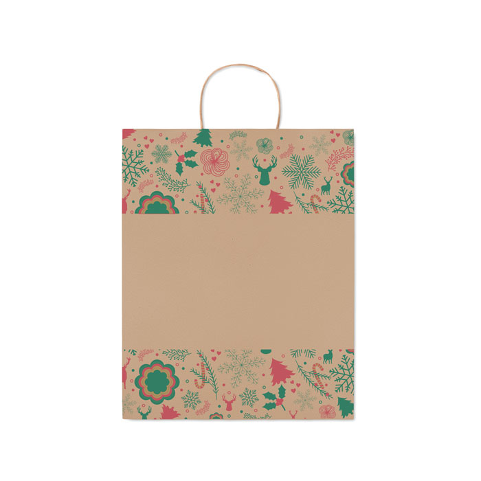 Bolsa navideña de papel tamaño grande personalizada