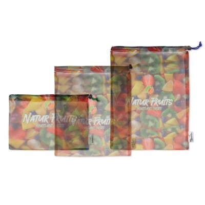 Set 3 bolsas para alimentos de RPET personalizada