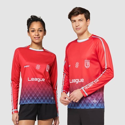 Camiseta de manga larga raglán con cuello redondo sublimada