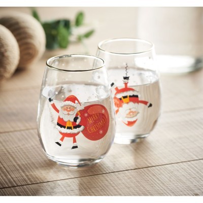 Vasos navideños con borde dorado personalizados