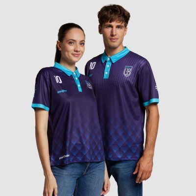 Polo Sublimado en Poliéster Piqué con Cuello y Puños Estampados