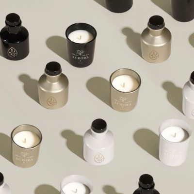 Set aromático de varillas y vela