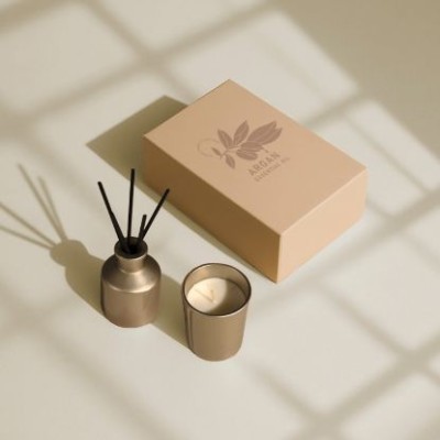 Set aromático de varillas y vela