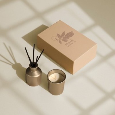Set aromático de varillas y vela