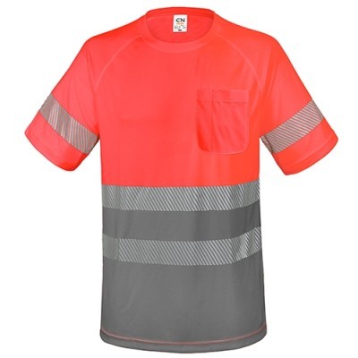 Camiseta alta visibilidad bicolor elástica