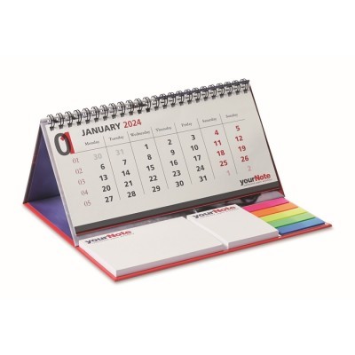 Calendario de Sobremesa con Tapa Dura, Bloc de Notas y Adhesivos