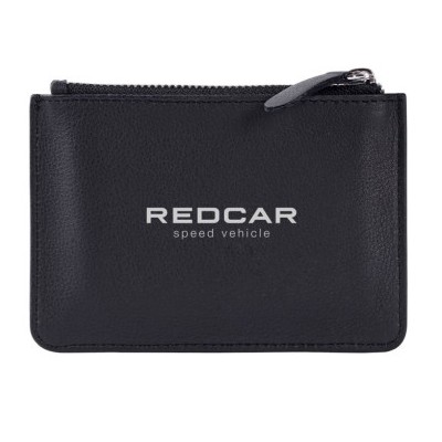 Cartera tarjetero de piel auténtica con cremallera