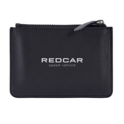 Cartera tarjetero de piel auténtica con cremallera