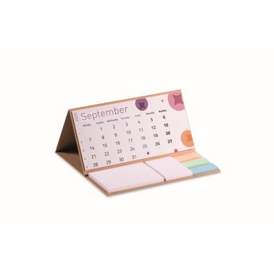 Calendario de Sobremesa con Tapa Dura Reciclada y Adhesivos