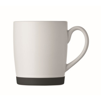 Taza de cerámica blanca mate con base de silicona