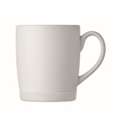 Taza de cerámica blanca mate con base de silicona