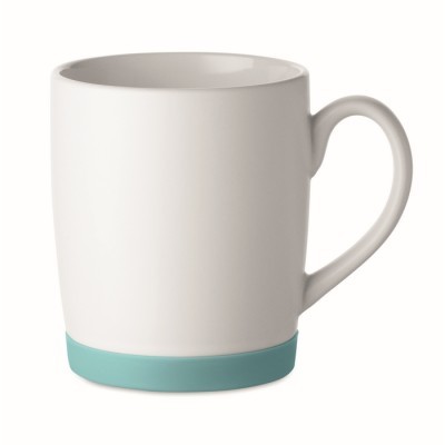 Taza de cerámica blanca mate con base de silicona