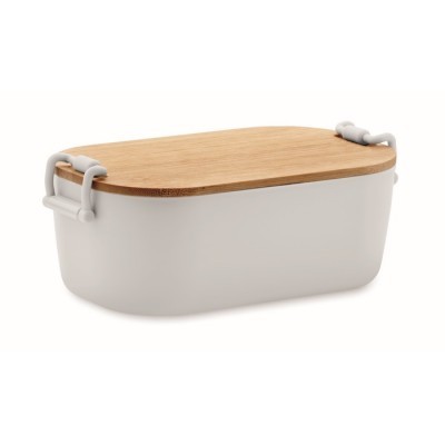 Fiambrera premium con tapa de madera