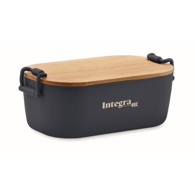 Fiambrera premium con tapa de madera
