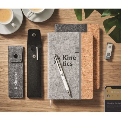 Estuche para dos bolígrafos de fieltro
