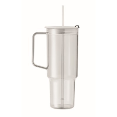 Vaso tipo stanley con tapa y pajita