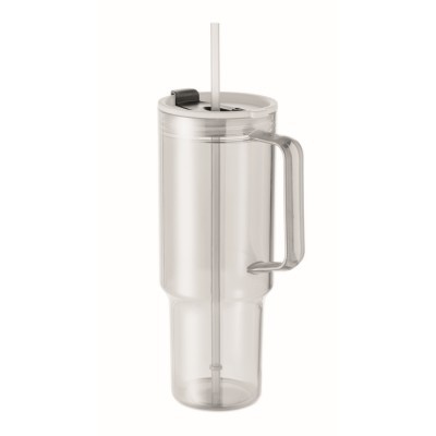 Vaso tipo stanley con tapa y pajita