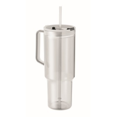 Vaso tipo stanley con tapa y pajita