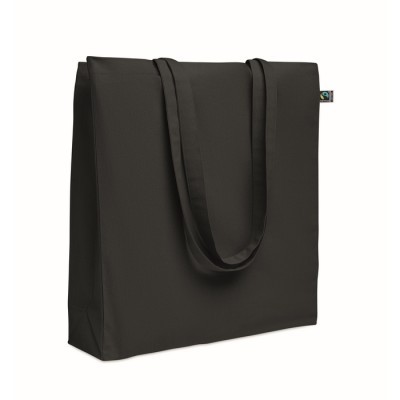 Bolsa de algodón fairtrade con fuelle y asas largas