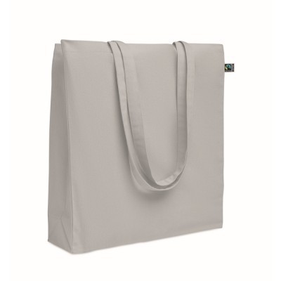 Bolsa de algodón fairtrade con fuelle y asas largas