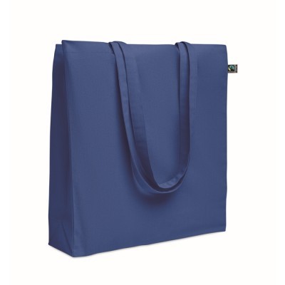 Bolsa de algodón fairtrade con fuelle y asas largas