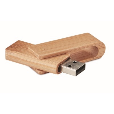 Memoria USB de Bambú con Clip Giratorio 1–64 GB