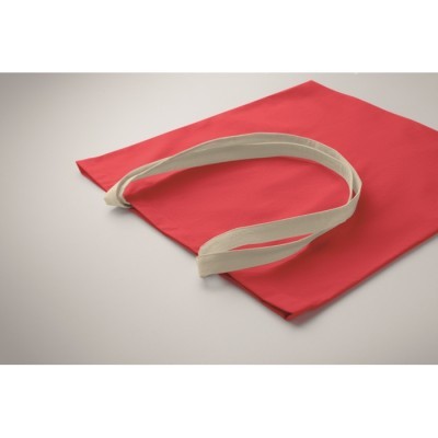 Bolsa de algodón bicolor con asas largas naturales