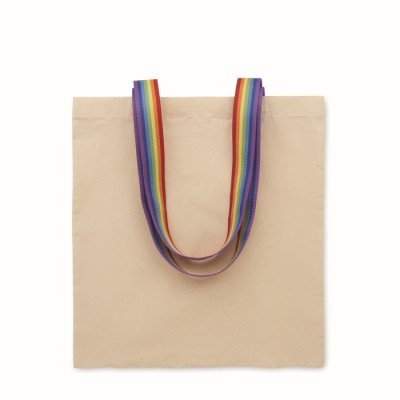 Bolsa de algodón con asas arcoíris