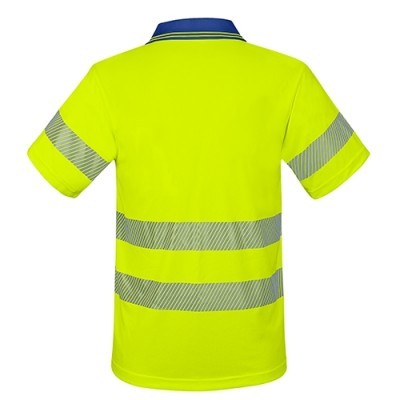 Polo bicolor alta visibilidad elástica