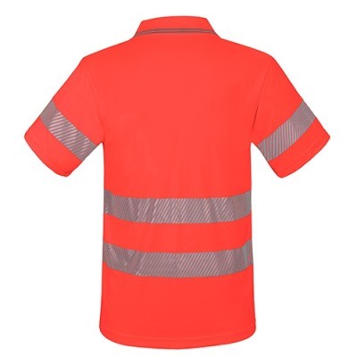 Polo bicolor alta visibilidad elástica