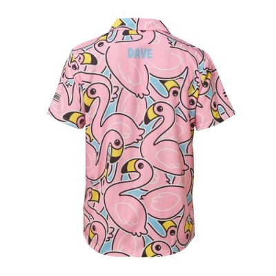 Camisa hawaiana sublimada de poliéster y elastano