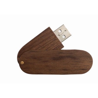 Memoria USB giratoria fabricada en madera de arce o nogal 1–64 GB