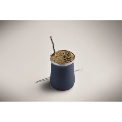 Vaso mate con bombilla
