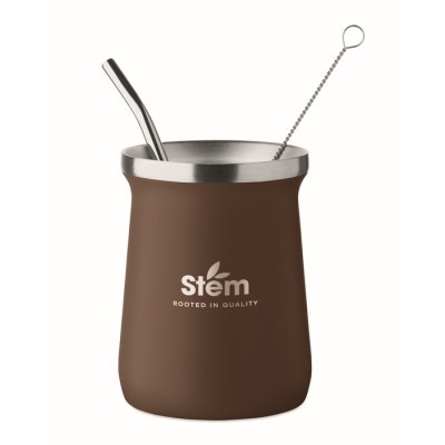 Vaso mate con bombilla