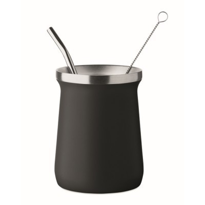 Vaso mate con bombilla