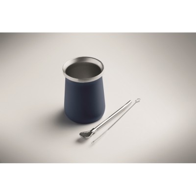 Vaso mate con bombilla