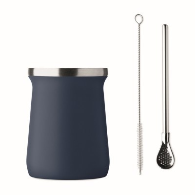 Vaso mate con bombilla