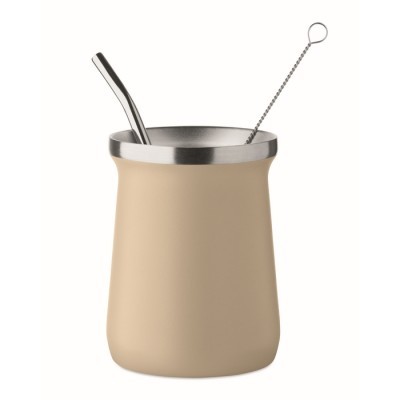 Vaso mate con bombilla