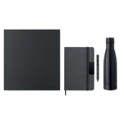 Set de regalo con libreta, botella y bolígrafo
