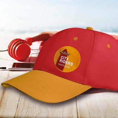 Gorra de béisbol de poliéster de 6 paneles