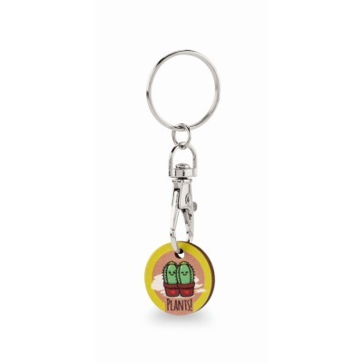 Llaveros de madera moneda carro personalizados