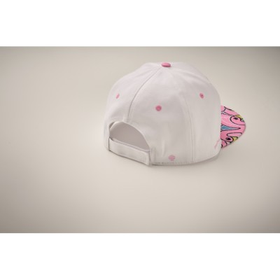 Gorra con visera plana de 6 paneles de algodón