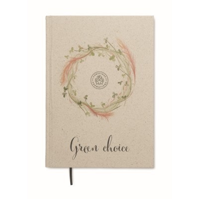 Libreta de tapa rígida de papel de hierba personalizada