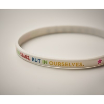 Pulsera publicitaria personalizada fabricada en silicona