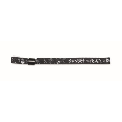 Pulsera publicitaria sublimada fabricada en poliéster